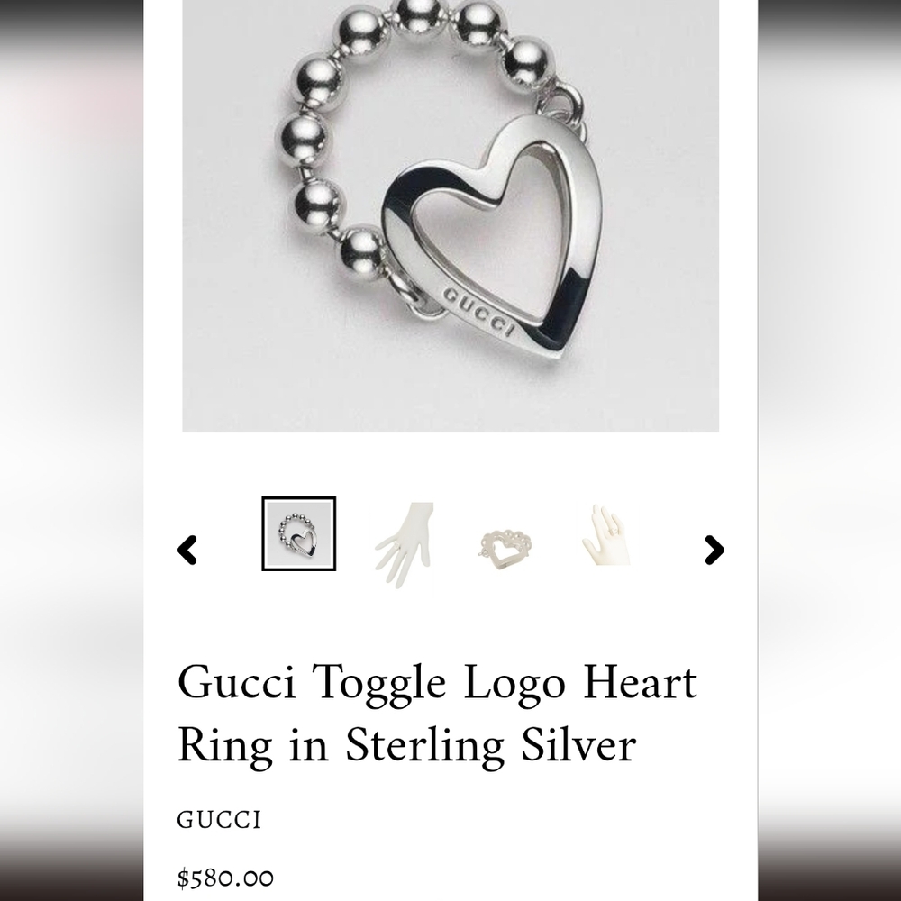 Sterling Silver Heart Ring - Picture 3 of 3